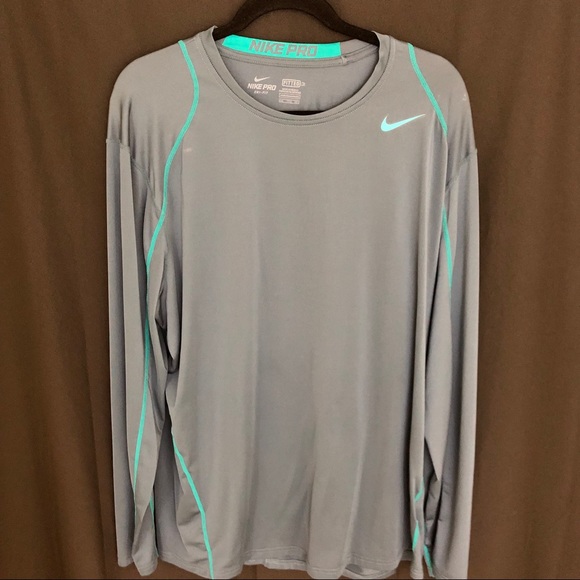 Nike Men’s Shirt Grey XXL Long Sleeve Fitness - Picture 1 of 4
